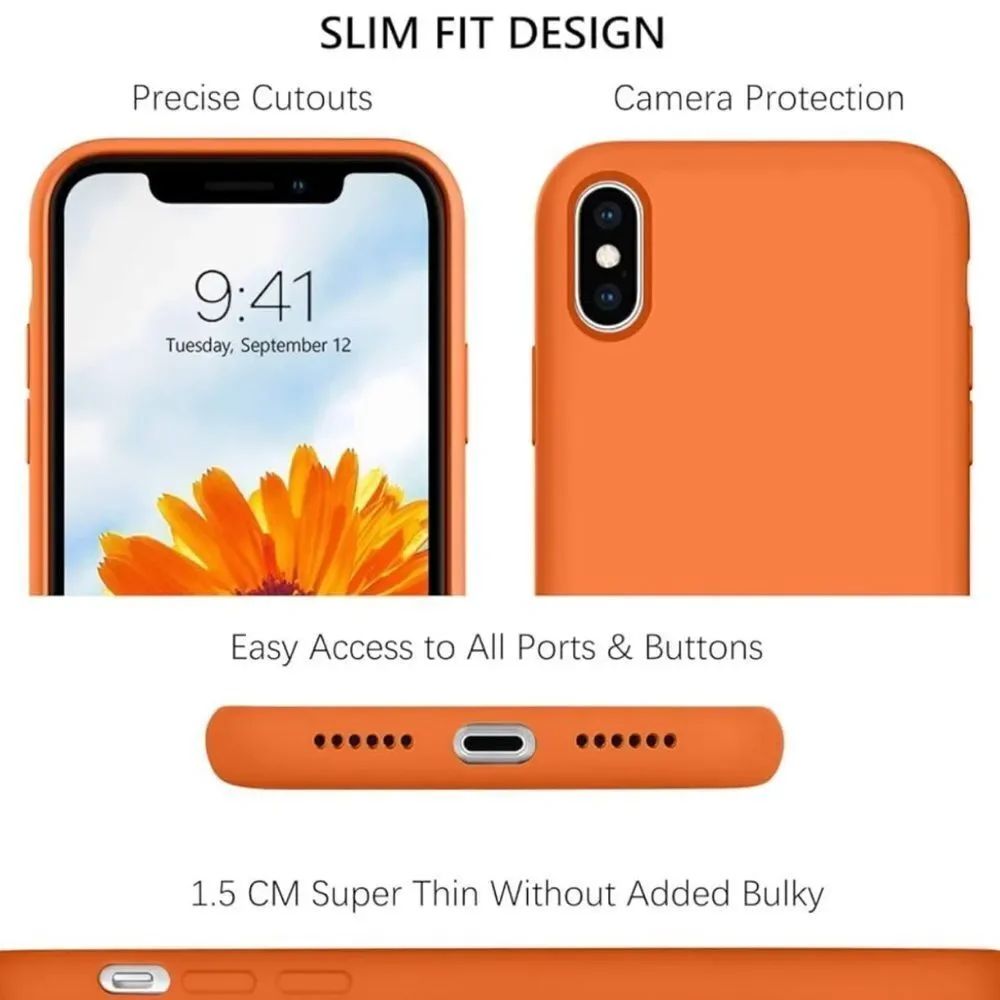 GUAGUA compatible with iPhone XS/X case 5.8 inch liquid silicone, soft gel